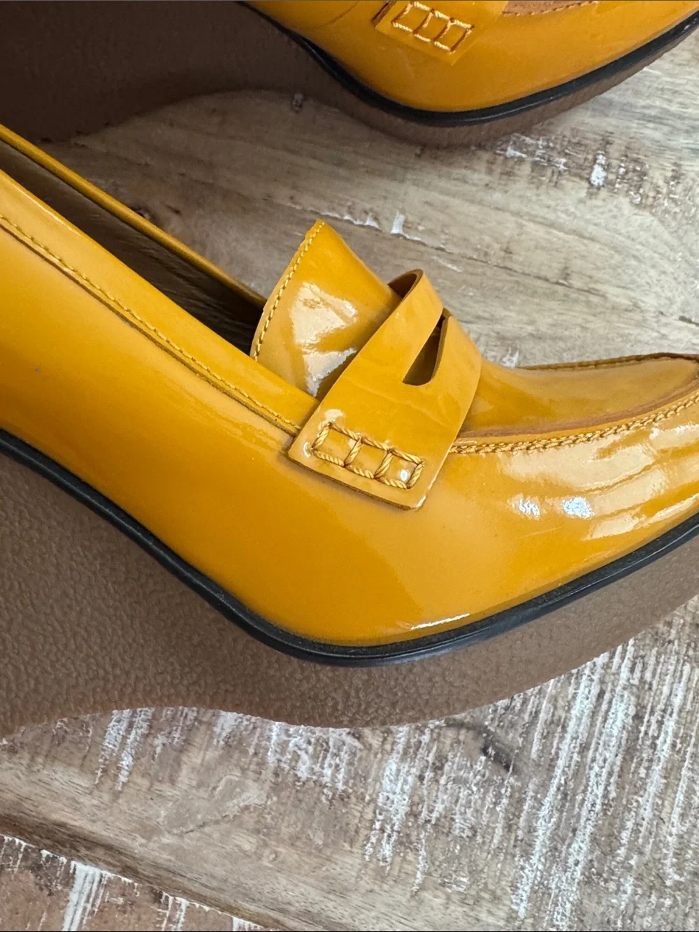 Carlo Pazolini Patent Leather Loafer wedge Heel Size 39